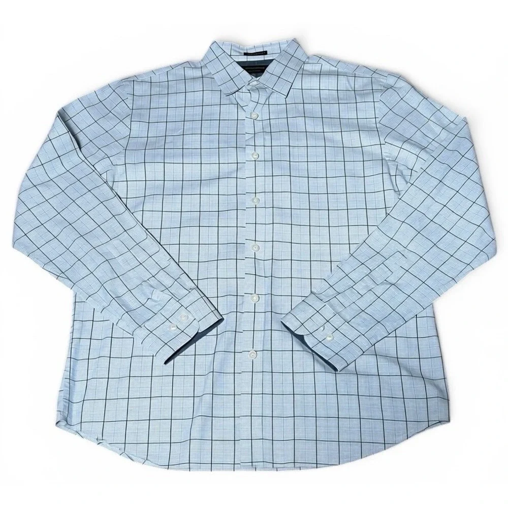 Banana Republic Untucked Fit Organic Cotton Button Shirt L Plaid